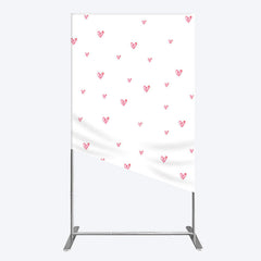 Lofaris Pink Sweet Heart Girls Birthday Rectangle Backdrop