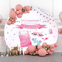 Lofaris Pink Sweet Sleepy Night Circle Birthday Backdrop
