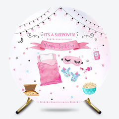 Lofaris Pink Sweet Sleepy Night Circle Birthday Backdrop