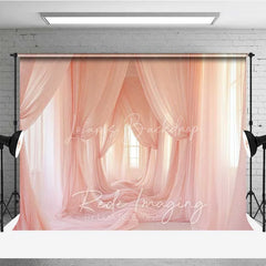 Lofaris Pink Tulle Curtains Maternity Photography Backdrop Soft Fabric Drapes Dreamy Room Background Elegant Pregnancy Photo Prop
