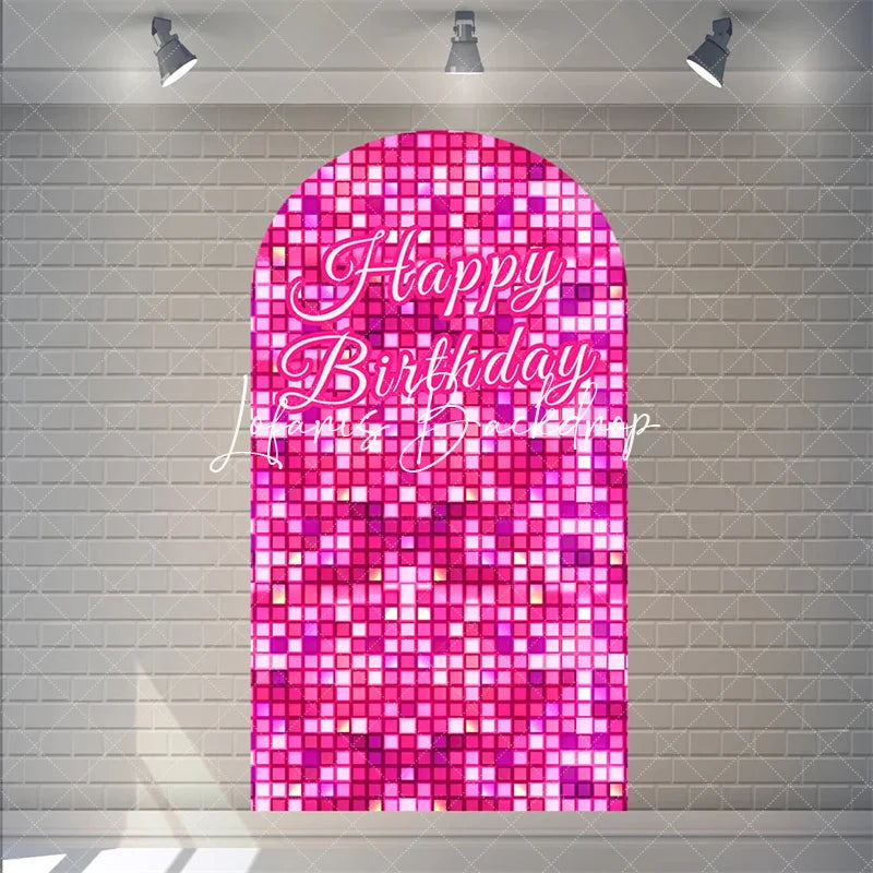 Lofaris Pink Twinkle Little Star Arch Backdrop for Girl Baby Shower Birthday Party Decorations Polyester Fabric Wall Decor