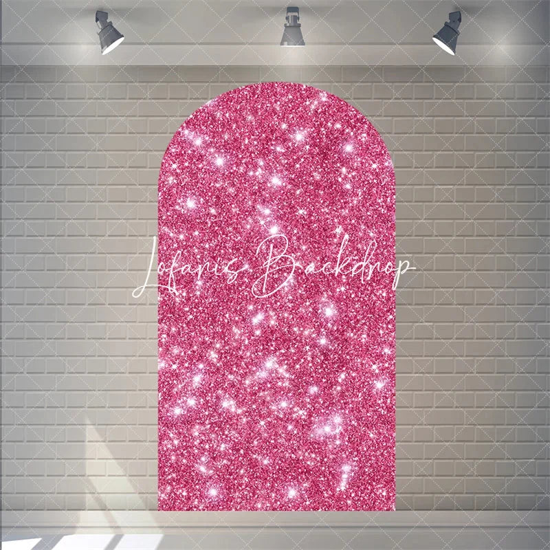 Lofaris Pink Twinkle Little Star Arch Backdrop for Girl Baby Shower Birthday Party Decorations Polyester Fabric Wall Decor