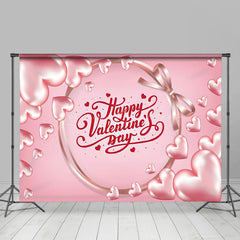 Lofaris Pink Valentine Large Small Hearts Bow Ties Backdrop