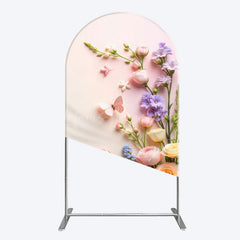 Lofaris Pink Wall Colorful Bouquet Birthday Arch Backdrop