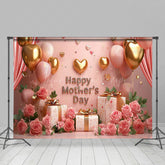 Lofaris Pink Wall Curtain Balloons Rose Mothers Day Backdrop