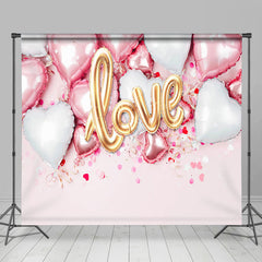 Lofaris Pink White Balloons Valentines Day Room Set Backdrop