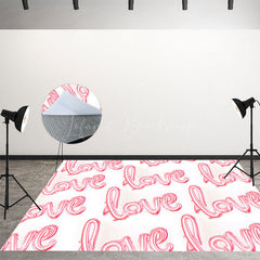 Lofaris Pink White Balloons Valentines Day Room Set Backdrop