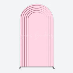 Lofaris Pink White Color Rainbow Birthday Party Arch Backdrop