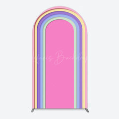 Lofaris Pink White Color Rainbow Birthday Party Arch Backdrop