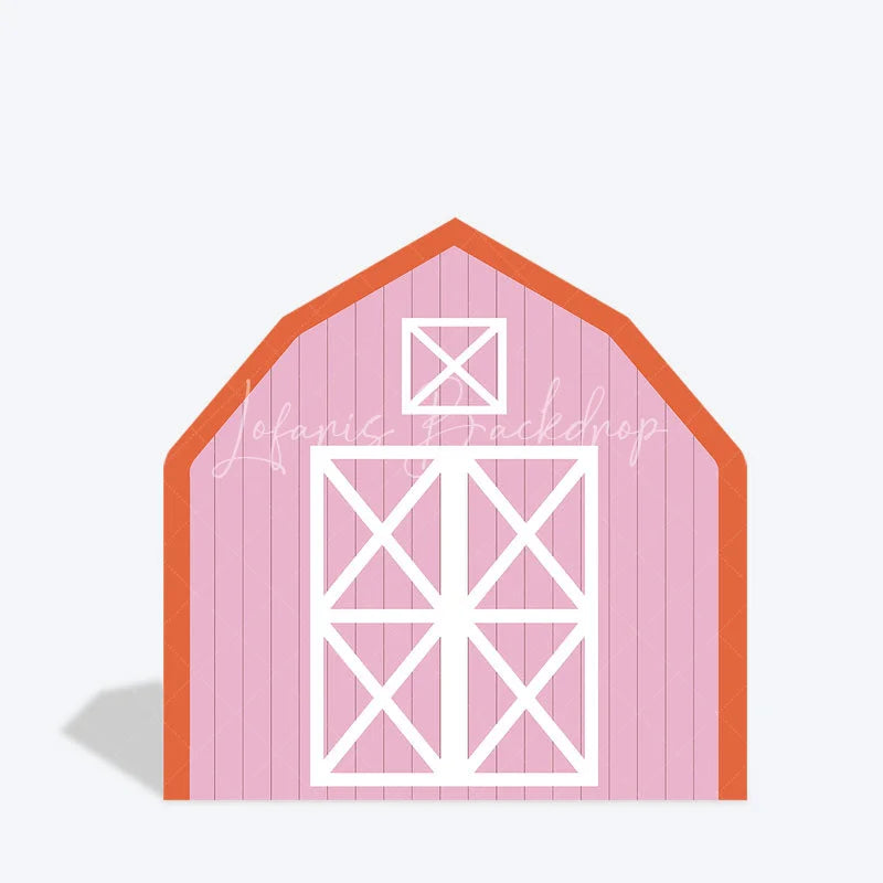 Lofaris Pink White Farm Barn Door Arch Party Decor Backdrop