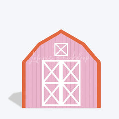 Lofaris Pink White Farm Barn Door Arch Party Decor Backdrop