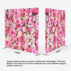 Lofaris Pink White Floral Romantic Square Tension Backdrop