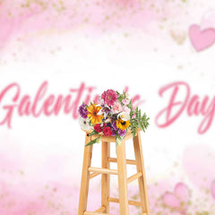 Lofaris Pink White Heart Gold Glitter Galentines Day Backdrop