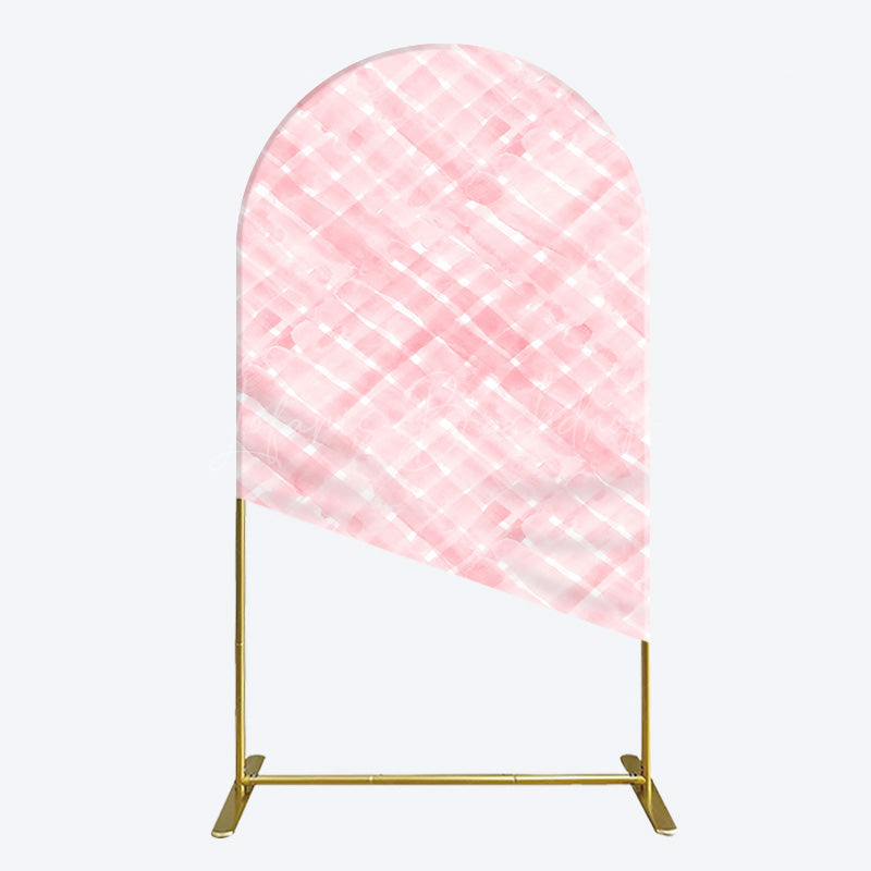 Lofaris Pink White Watercolor Birthday Arch Backdrop For Girl