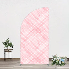 Lofaris Pink White Watercolor Birthday Half Moon Arch Backdrop For Girl
