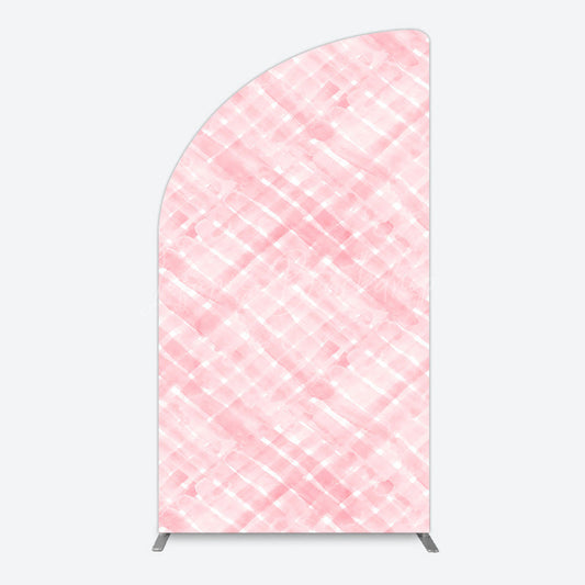 Lofaris Pink White Watercolor Birthday Half Moon Arch Backdrop For Girl