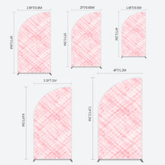 Lofaris Pink White Watercolor Birthday Half Moon Arch Backdrop For Girl