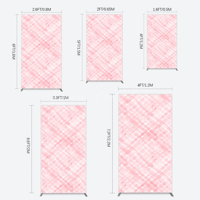 Lofaris Pink White Watercolor Birthday Rectangle Backdrop For Girl