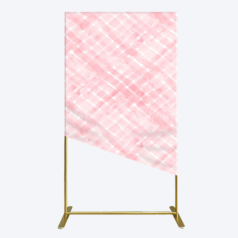 Lofaris Pink White Watercolor Birthday Rectangle Backdrop For Girl