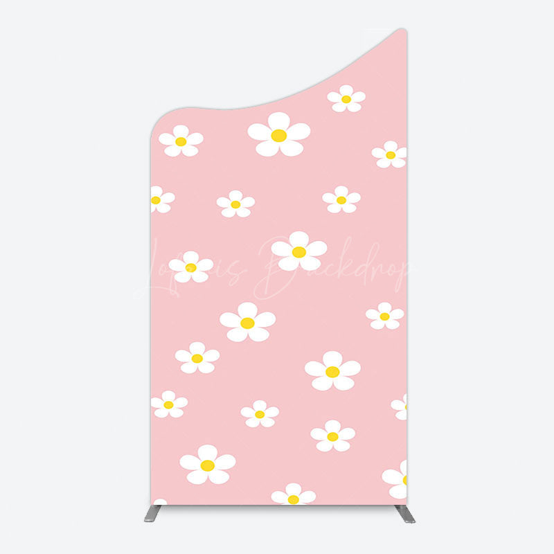 Lofaris Pink White Yellow Daisy Floral Birthday Arch Backdrop