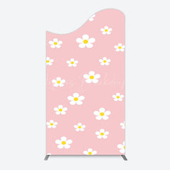 Lofaris Pink White Yellow Daisy Floral Birthday Arch Backdrop