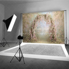 Lofaris Pink Wisteria Floral Arch Backdrop Spring Garden Photo Prop Enchanted Wedding Bridal Shower Decor