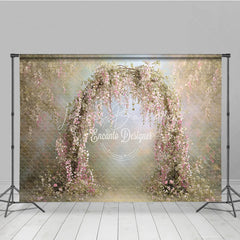 Lofaris Pink Wisteria Floral Arch Backdrop Spring Garden Photo Prop Enchanted Wedding Bridal Shower Decor