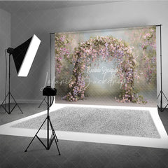 Lofaris Pink Wisteria Floral Arch Backdrop Wedding Garden Photo Prop Spring Purple Flower Bridal Shower Decor