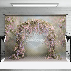 Lofaris Pink Wisteria Floral Arch Backdrop Wedding Garden Photo Prop Spring Purple Flower Bridal Shower Decor