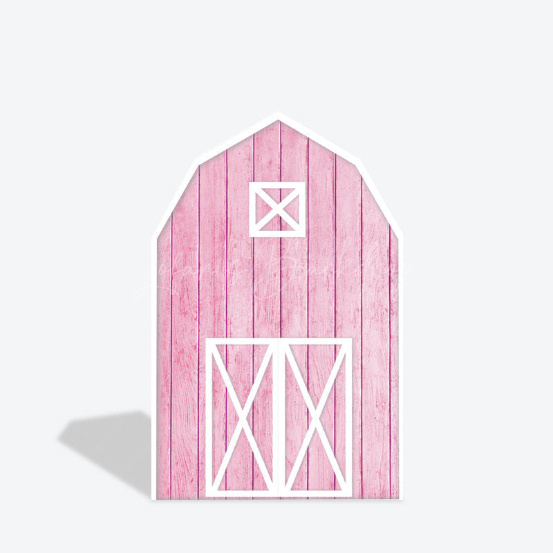Lofaris Pink Wooden Farm House Barn Door Arch Party Backdrop