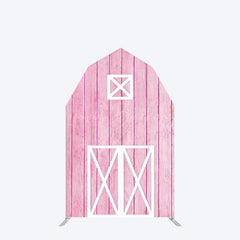 Lofaris Pink Wooden Farm House Barn Door Arch Party Backdrop