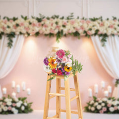 Lofaris Pinky Focal Floral Arch Candles Wedding Backdrop