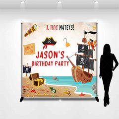 Lofaris Pirate Hoy Mateys Custom Name Birthday Party Backdrop
