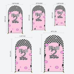 Lofaris Plaid Bad 2 The Bone Pink Birthday Arch Backdrop