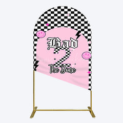 Lofaris Plaid Bad 2 The Bone Pink Birthday Arch Backdrop