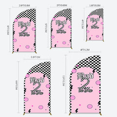 Lofaris Plaid Bad 2 The Bone Pink Birthday Half Moon Arch Backdrop