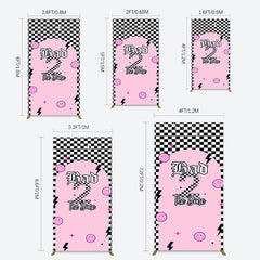 Lofaris Plaid Bad 2 The Bone Pink Birthday Rectangle Backdrop