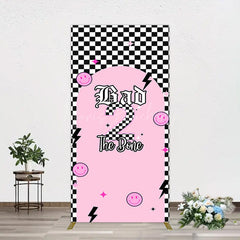 Lofaris Plaid Bad 2 The Bone Pink Birthday Rectangle Backdrop