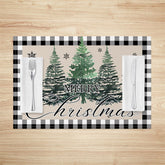Lofaris Plaid Pine Tree Beige Christmas Set Of 4 Placemats