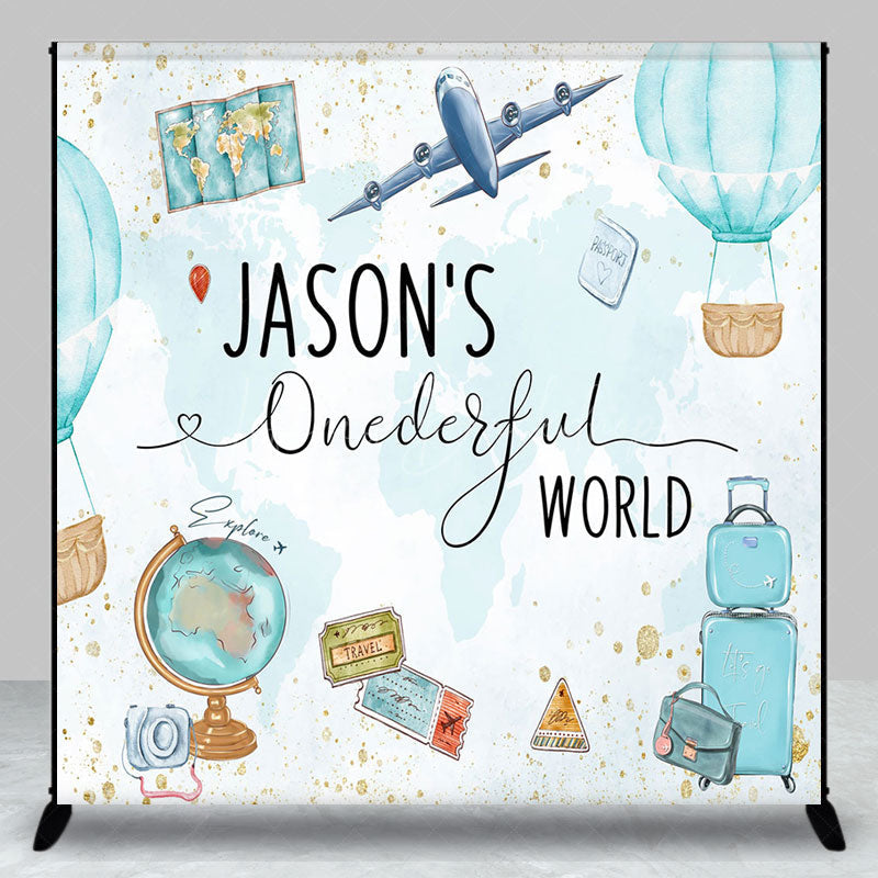Lofaris Plane Hot Air Balloon Onderful World Custom Backdrop