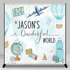Lofaris Plane Hot Air Balloon Onderful World Custom Backdrop