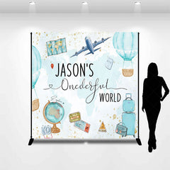 Lofaris Plane Hot Air Balloon Onderful World Custom Backdrop