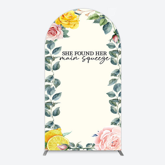 Lofaris Plant Floral Main Squeeze Lemon Wedding Arch Backdrop