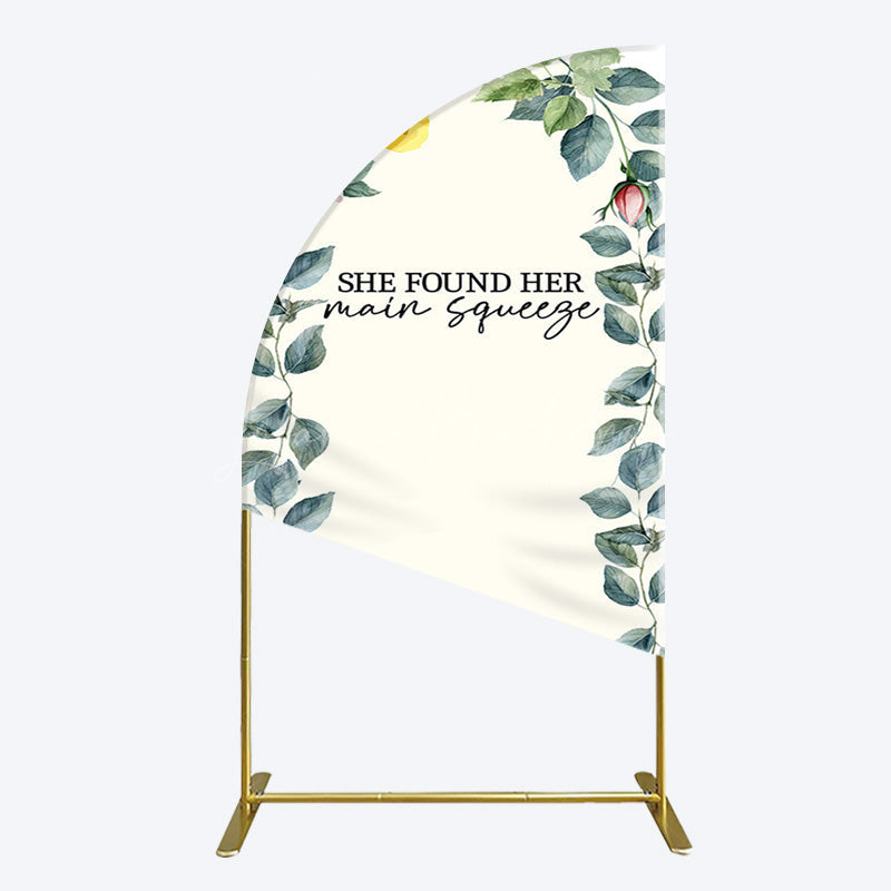 Lofaris Plant Floral Main Squeeze Lemon Wedding Half Moon Arch Backdrop