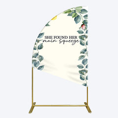 Lofaris Plant Floral Main Squeeze Lemon Wedding Half Moon Arch Backdrop