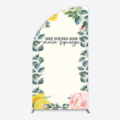 Lofaris Plant Floral Main Squeeze Lemon Wedding Half Moon Arch Backdrop