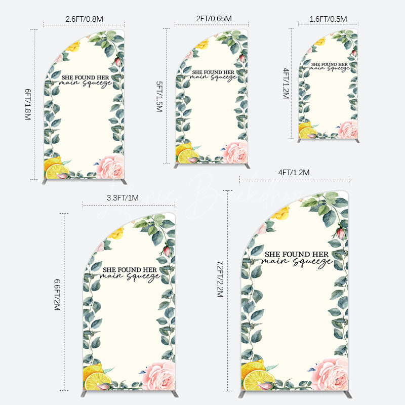 Lofaris Plant Floral Main Squeeze Lemon Wedding Half Moon Arch Backdrop