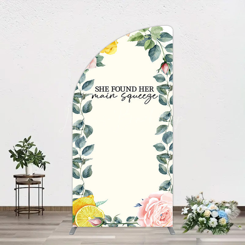 Lofaris Plant Floral Main Squeeze Lemon Wedding Half Moon Arch Backdrop