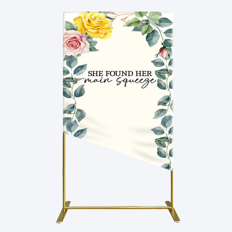 Lofaris Plant Floral Main Squeeze Lemon Wedding Rectangle Backdrop