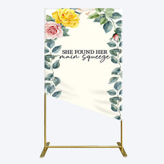 Lofaris Plant Floral Main Squeeze Lemon Wedding Rectangle Backdrop